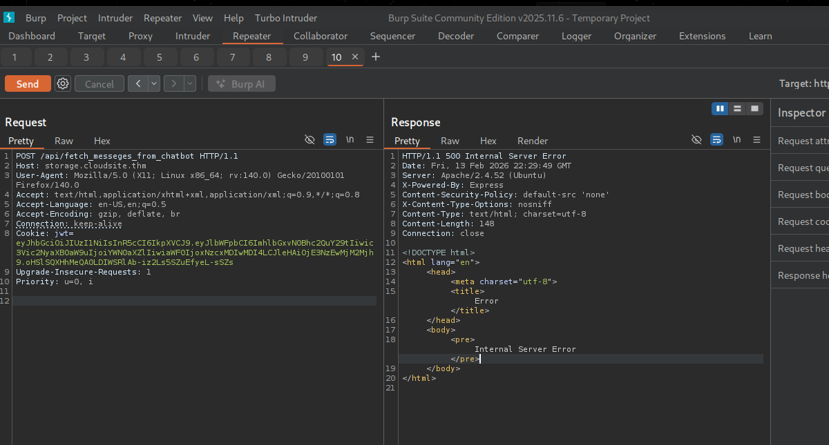 GET method not allowed on chatbot endpoint