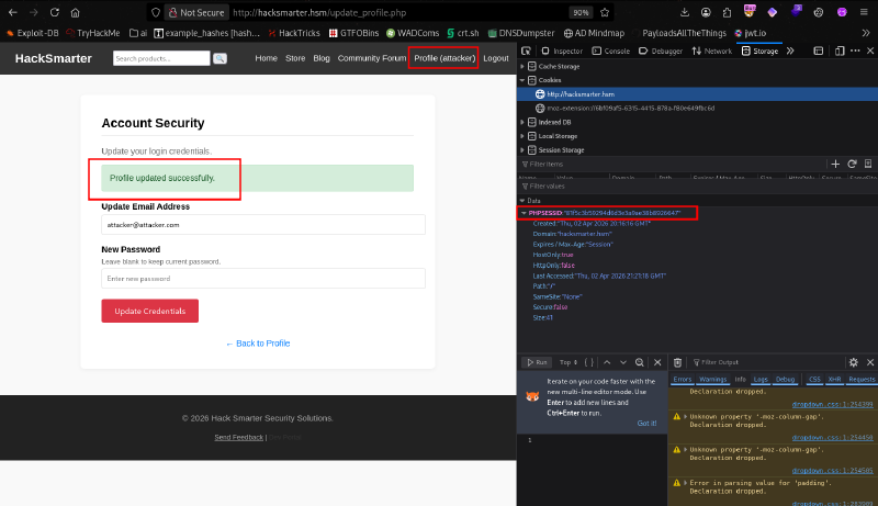 Same session cookie still valid after password and email change