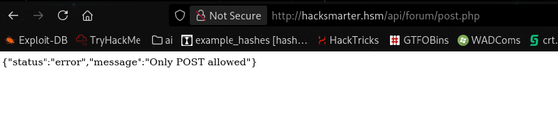 API error — POST method required
