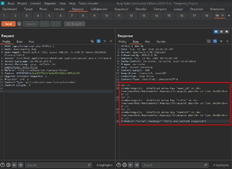 API reveals required parameters